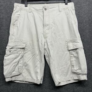 Vintage Levi's Cargo Shorts Khaki Chino Baggy Men's Size 33 Beige‎ 2005 Grunge